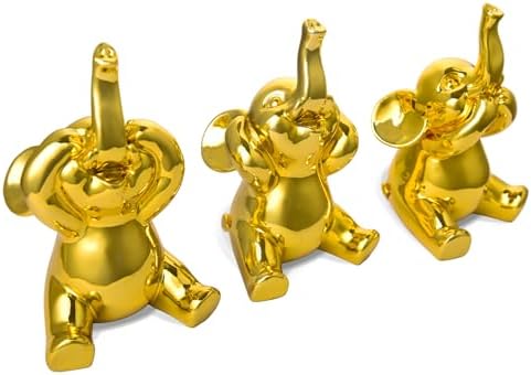 Cute Small Set of 3 Elephant Statues Home Decor
