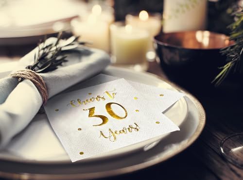 Cheers to 30 Years Cocktail Napkins 50-Pack