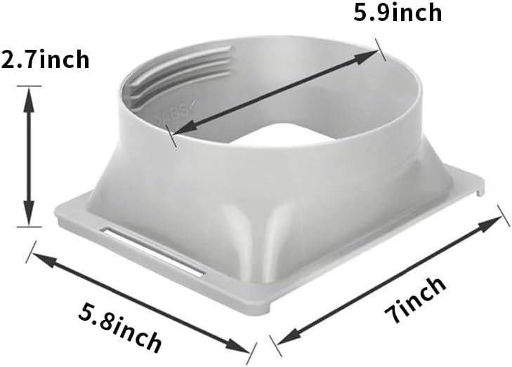 59 Inch Portable Air Conditioner Hose Adapter Square to Round Window Coupler