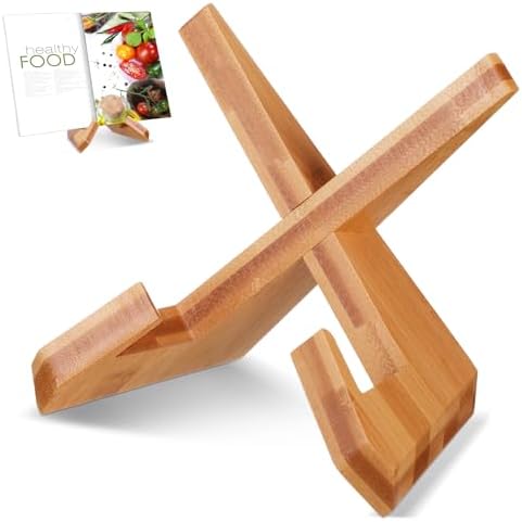 Wooden Cookbook Stand with Adjustable Angle
