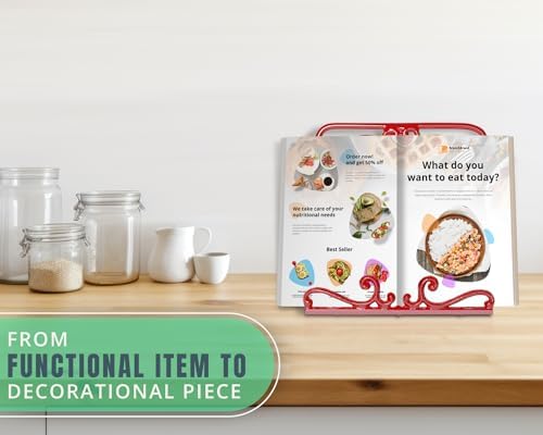 Comfify Cast Iron Cook Book Stand - Adjustable and Durable