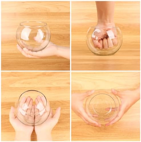Set of 6 Clear Glass Vases with Sponge Brush