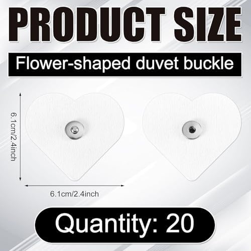 20pcs Heart Shaped Duvet Snaps for Comforter Hold