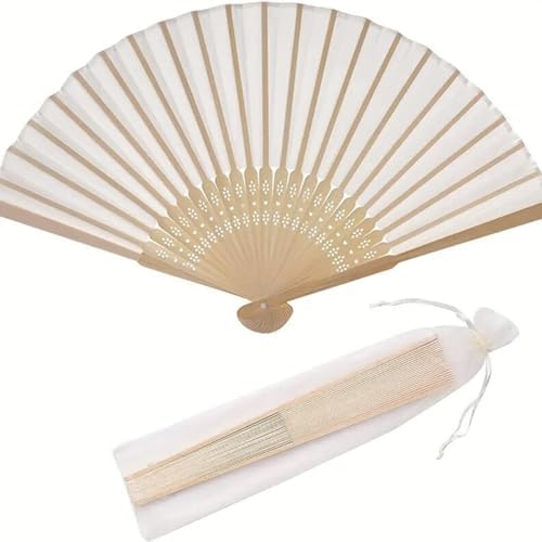 Personalized Wedding Handheld Folding Fans 25Pcs with Bags