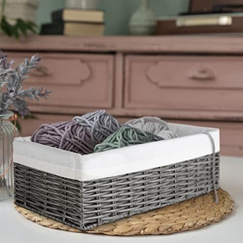 Brookstone Wicker Storage Basket Organizer