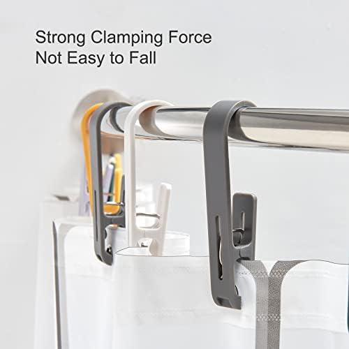 8 Pcs Large Clothes Pins Towel Clips with S Hooks