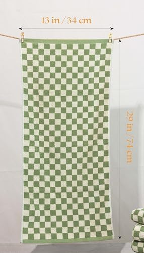 Madi-Cadi Hand Towels 5 Pack - Soft Absorbent Checkered Design