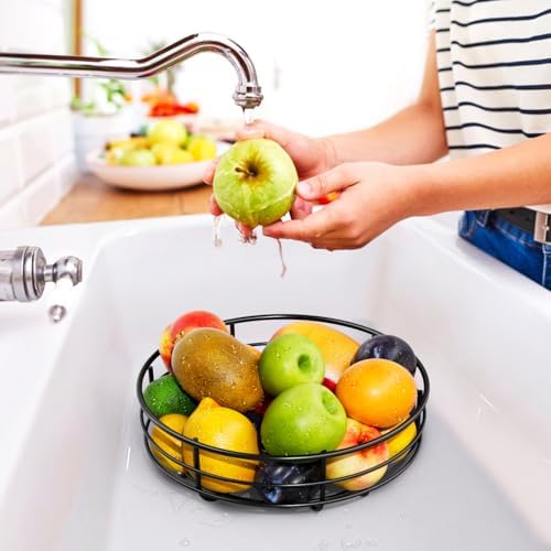 Bextsrack 2-Tier Fruit Basket with Banana Hanger Black