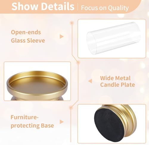 NUPTIO Hurricane Candle Holder Set of 2 Gold