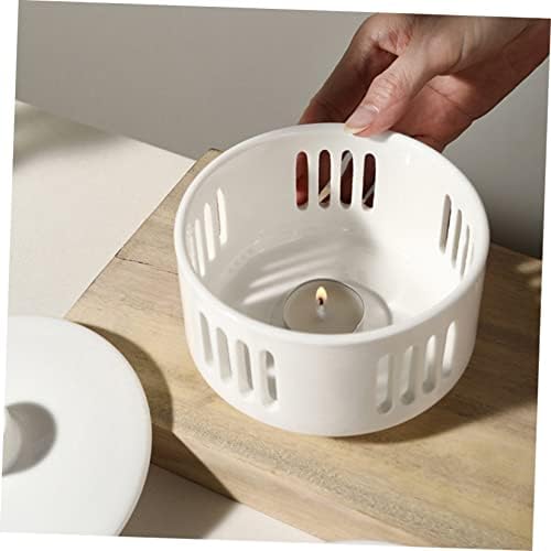 Ceramic Stew Pot Lid with Heating Base Soup Bowl Set