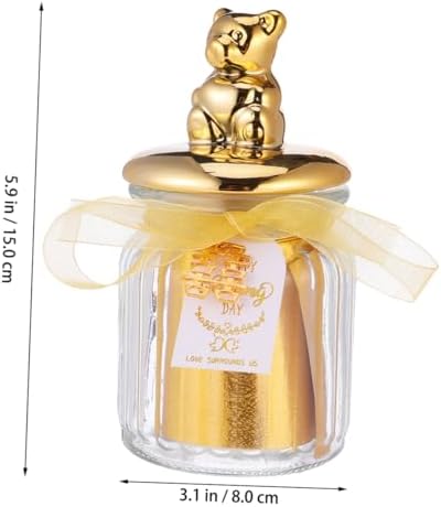1Pc Elegant Glass Candy Box with Gold Plated Lid