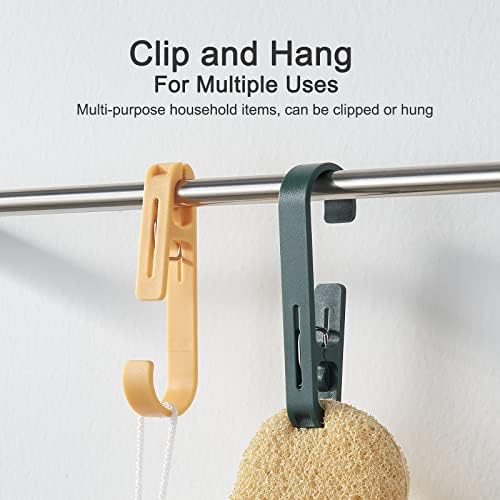 8 Pcs Large Clothes Pins Towel Clips with S Hooks