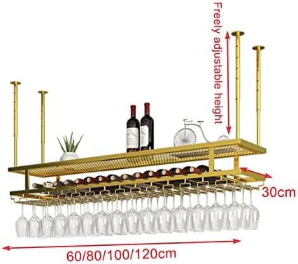 DASHADAO Ceiling Hanging Wine Glass Rack 2 Layer