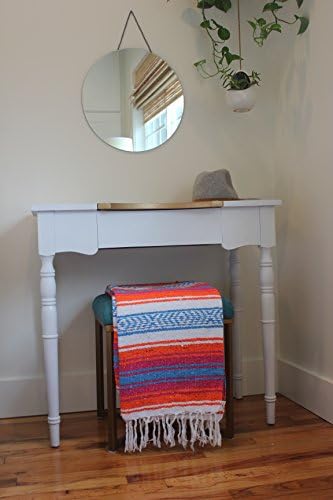 Del Mex Classic Mexican Blanket 70x50 Orange Pink Blue