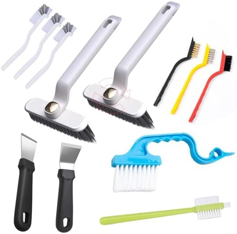 12Pcs Hard Bristle Crevice Cleaning Brush Set for Windows and More