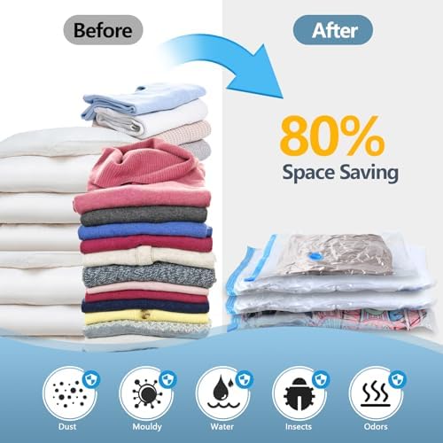 HOTBAG 10 Pack Vacuum Storage Bags for Clothes and Bedding