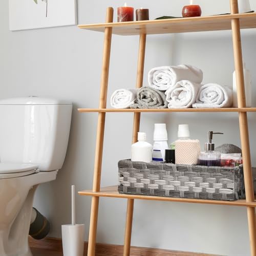 Larger Compartments Toilet Paper Basket with Divider - Rustic Farmhouse Decor