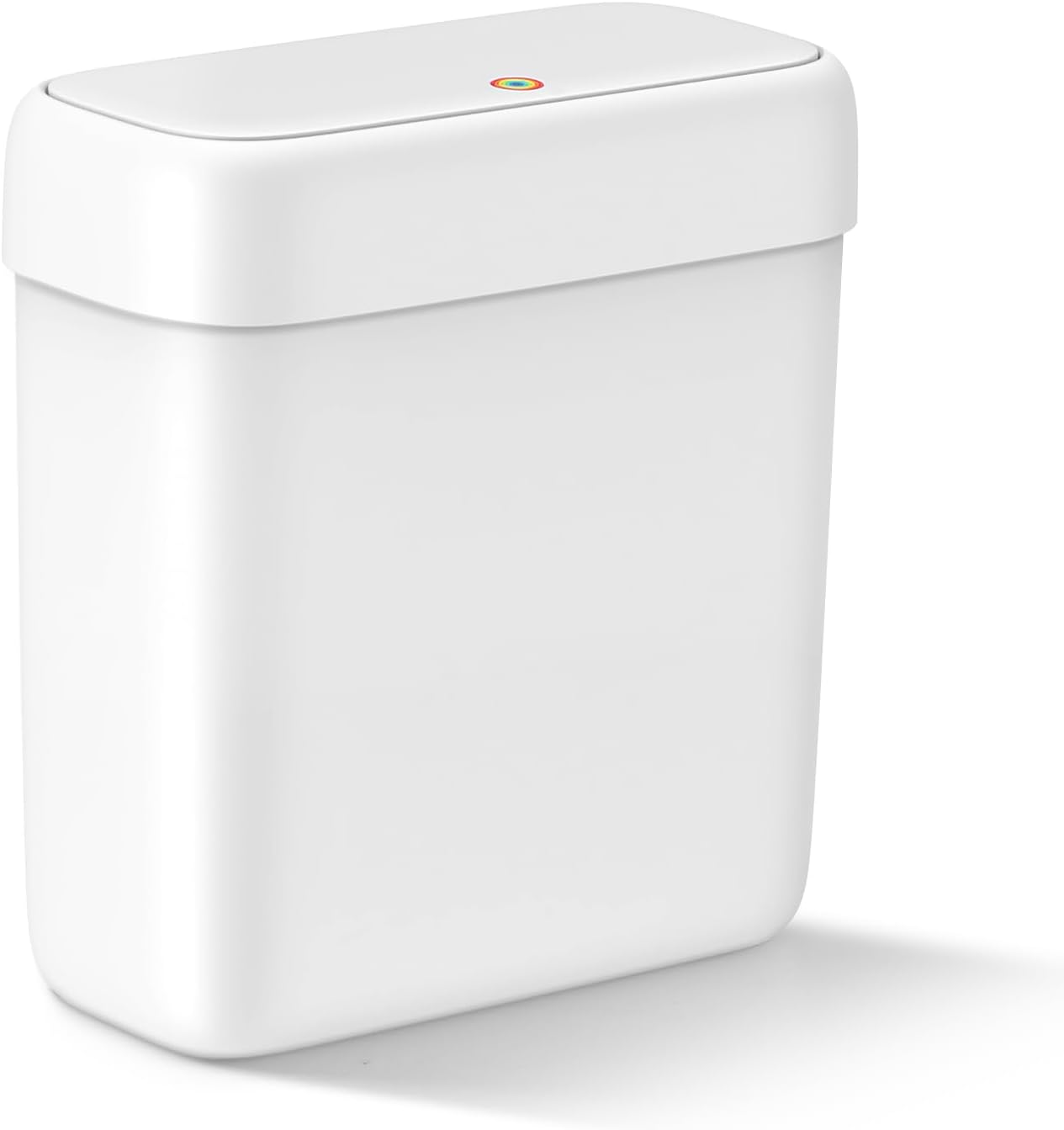 MOPALL Small Bathroom Trash Can with Lid 26 Gallons White