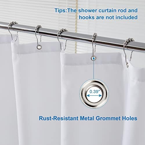 Amazer White Shower Curtain Liner 2-in-1