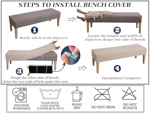 SPRINGRICO Stretch Bench Cover for Dining Room and More