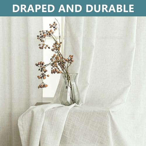 KOUFALL Cream Door Curtain Panels 78 Inch Long