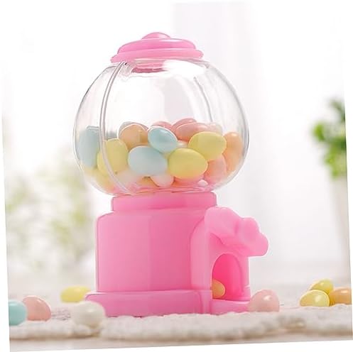 PRETYZOOM 4pcs Manual Gumball Machine Candy Dispenser Pink