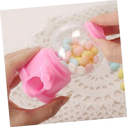 PRETYZOOM 4pcs Manual Gumball Machine Candy Dispenser Pink