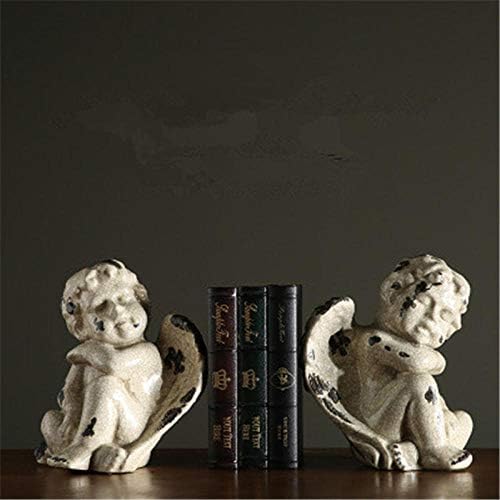 Handmade Ceramic Angel Statue with Wing Baby Boy Decor