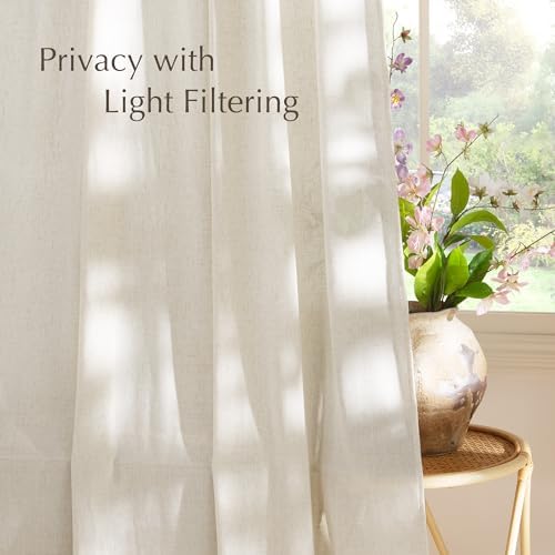 NICETOWN Linen Doorway Curtains 78 Inches Long 2 Panels