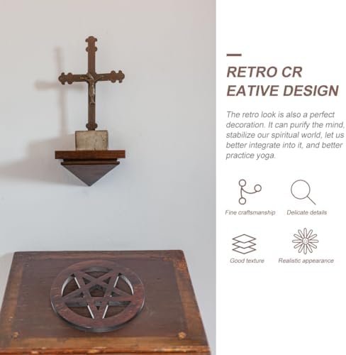 VOSAREA Pentagram Wooden Mat Wall Sign