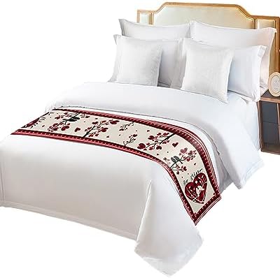 Valentines Love Heart Bed Runner for Twin Size Bed
