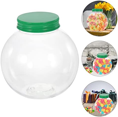 KALLORY 5Pcs Christmas Ball Shaped Candy Jars with Sealing Lids