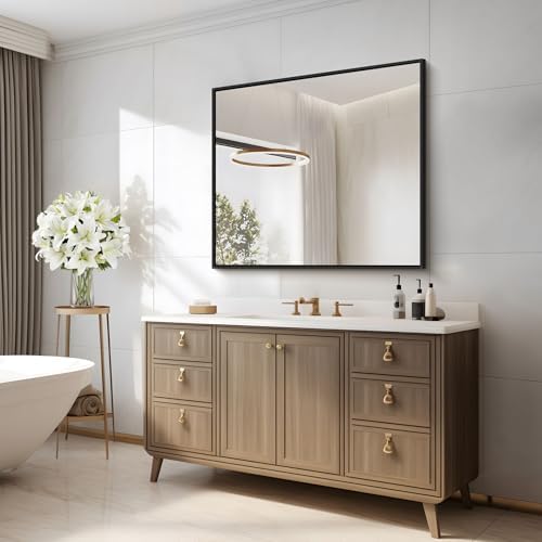 COFENY 30x30 Inch Wall Bathroom Mirror with Metal Frame