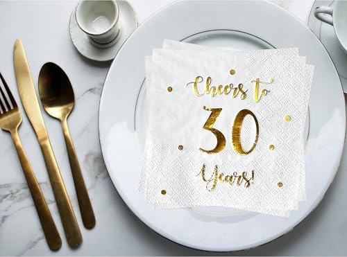 Cheers to 30 Years Cocktail Napkins 50-Pack