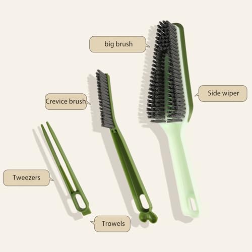3 in 1 Multifunctional Crevice Cleaning Brush - Green