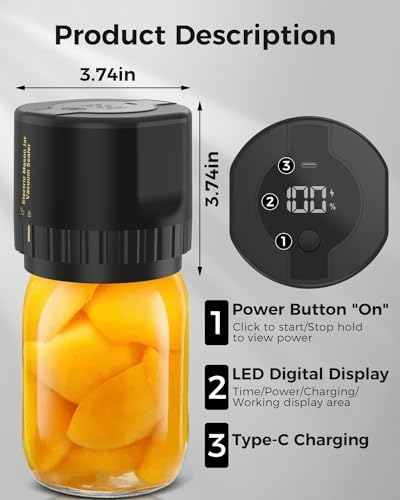 Fodmor Electric Mason Jar Vacuum Sealer Kit