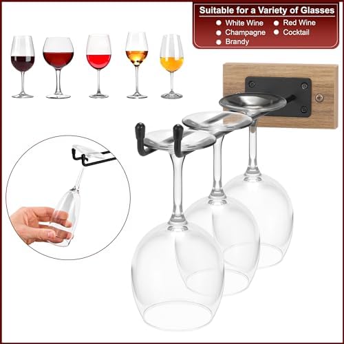 Sorbus Wall Mounted Wine Rack Stemware Set