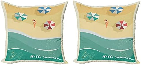 Ambesonne Island Party Throw Pillow Set of 2
