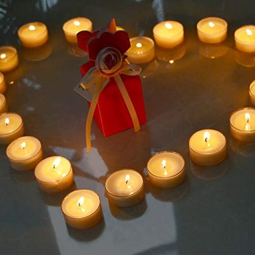 Natural Yellow Beeswax Tea Light Candles 12pcs Organic Scented Clean Burning