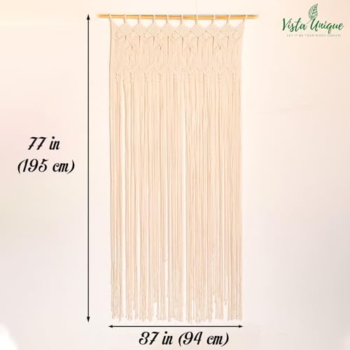 Boho Macrame Curtain Panel 37 W x 77 L