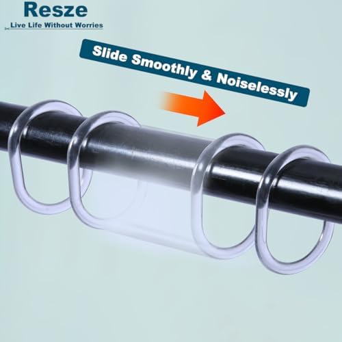 24 PCS Clear Plastic Shower Curtain Rings Hooks Hangers Rod Mount