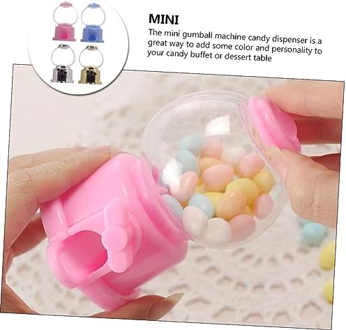 PRETYZOOM 4pcs Manual Gumball Machine Candy Dispenser Pink