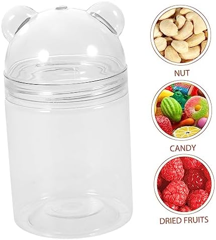 6pcs Transparent Bear Shaped Candy Storage Jars for Party Favors