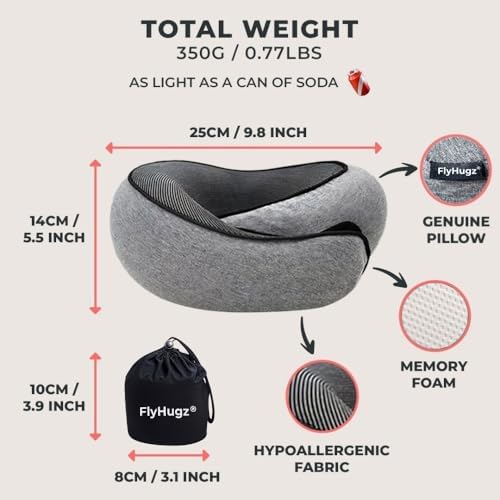 FlyHugz Neck Travel Pillow for Comfort