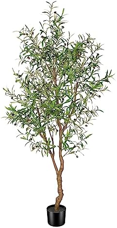 7ft Faux Olive Tree for Home Office Decor