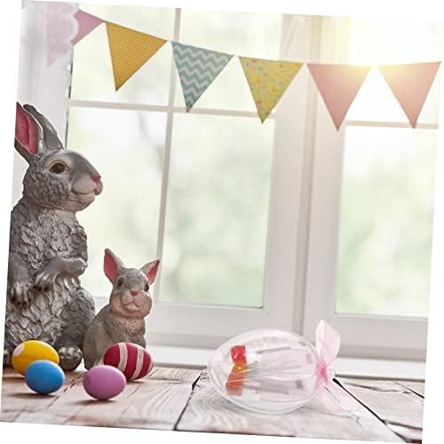 PRETYZOOM 6pcs Clear Egg Shaped Candy Holder for Easter Party Favors