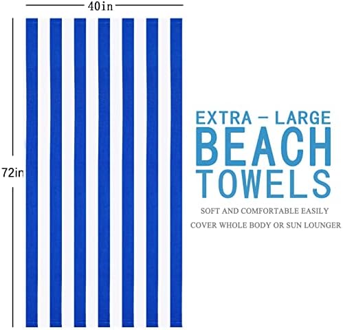 Genovega 6 Pack Oversized Stripe Beach Towels