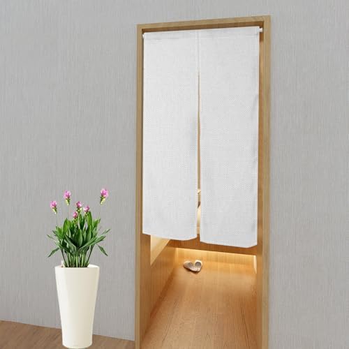 Leowefowa Pure White Noren Curtain Privacy Divider Panel 283 x 472