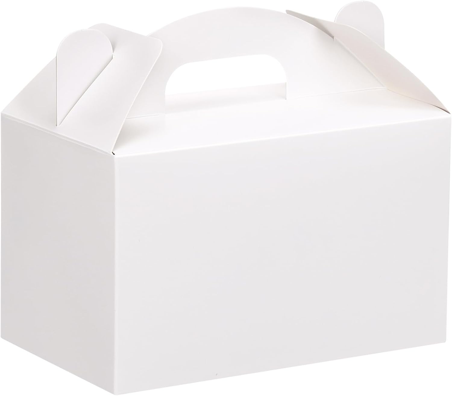 Moretoes 48 Pack White Treat Boxes with Handles for Parties