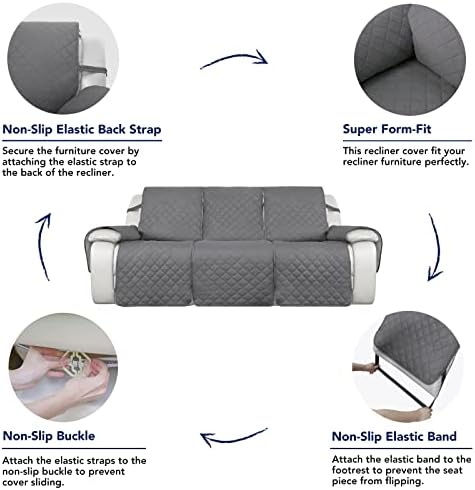 PureFit Water Resistant Reversible Sofa Cover for 3 Seat Recliner